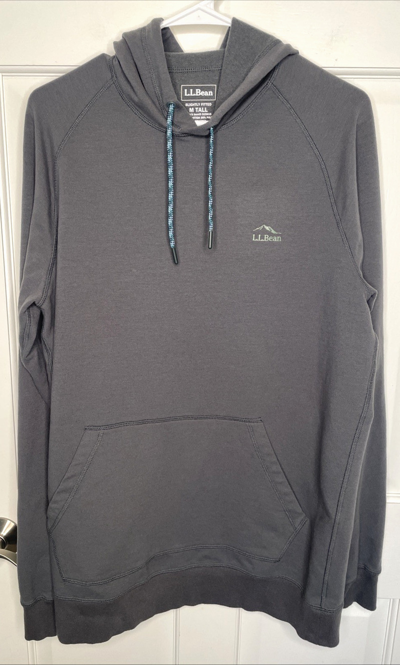 L.L. Bean Men's Slightly Fitted Hooded Pullover Sz M Tall Hiking Outdoor Comfort